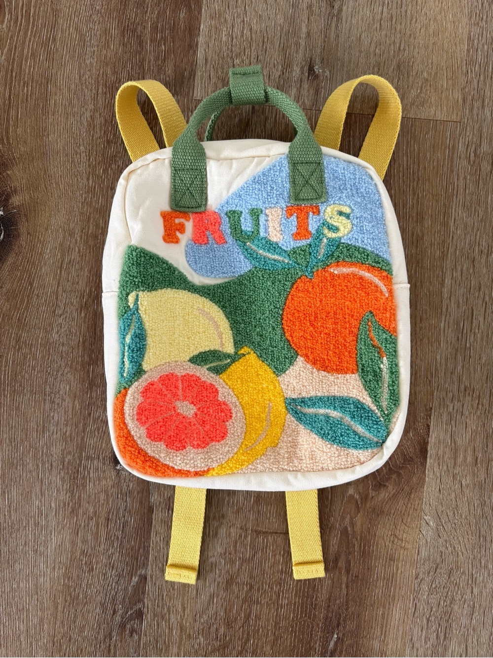 Zara Kids Backpack with Colorful Fruit Embroidery| Boho, Vacation, Tropical